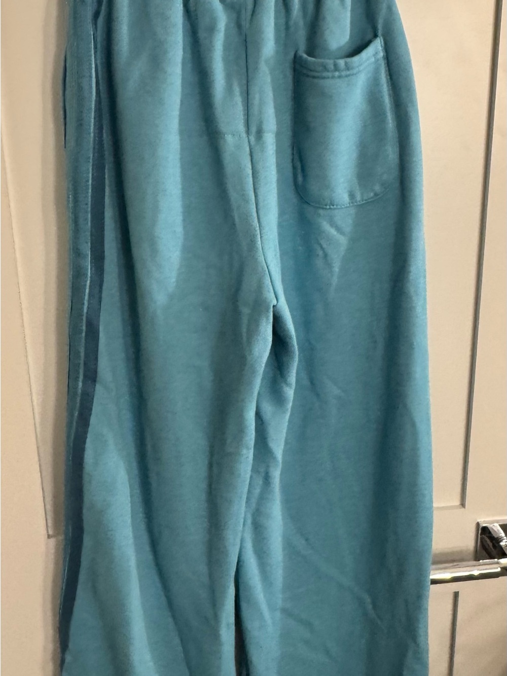 Aviator Nation 5 stripe aqua cropped hoodie and wide leg sweatpants NWOT XS set - Picture 10 of 16